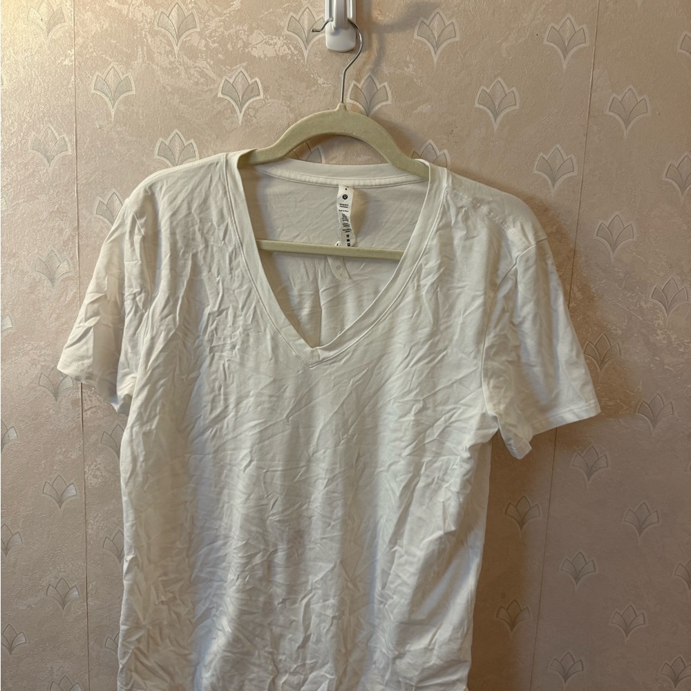 Lululemon Athletica White V-Neck Tee